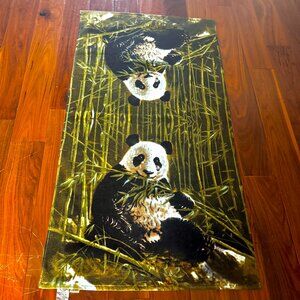 Creative Bath Panda Bear Bamboo Beach Bath 50x27" & Hand 13x13" Towel. 100% Cott